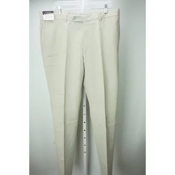 Burberry London Beige Khaki 100% Cotton Mens Pants Trousers Sz 48 EU NEW
